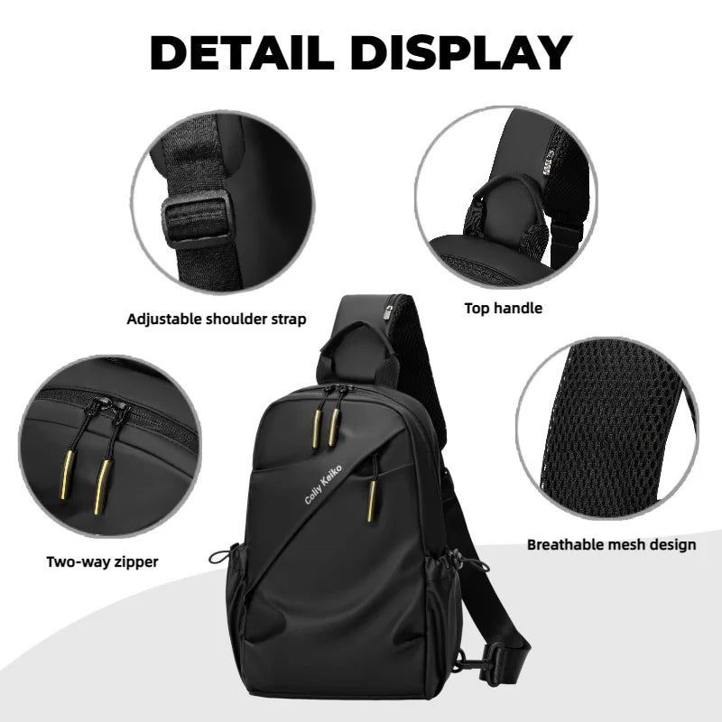Men's Waterproof Chest Bag – Minimalist Sling Crossbody