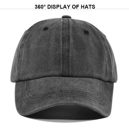 Solid Color Washed Cotton Baseball Cap – Unisex Dad Hat