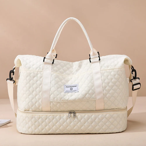 Large Capacity Sports Duffel Bag – Quilted Weekender & Gym Bag for Women