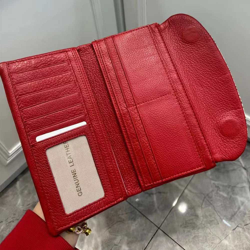Python Pattern Genuine Leather Long Wallet for Women