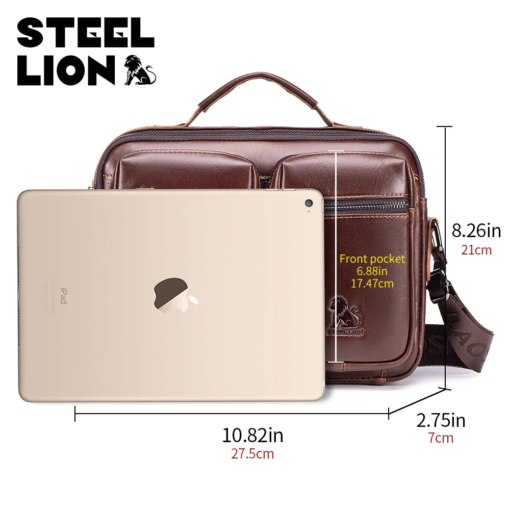 Genuine Leather Men's Crossbody Shoulder Bag – Business Handbag