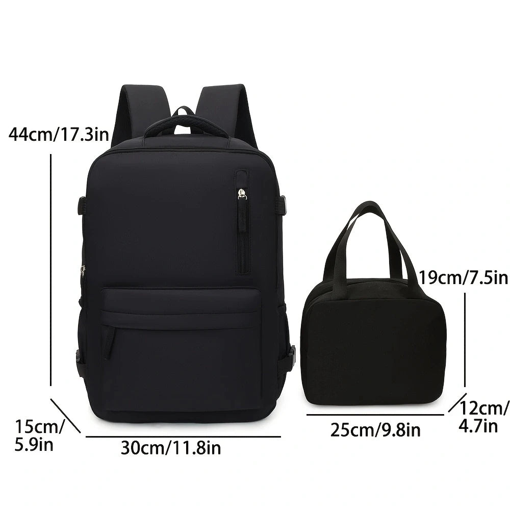 Travel Backpack Set 2-Piece with Shoe Compartment & Mini Handbag