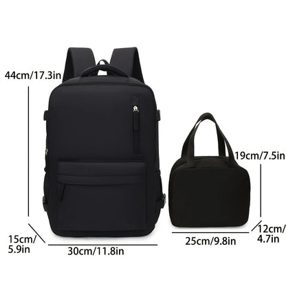 Travel Backpack Set 2-Piece with Shoe Compartment & Mini Handbag