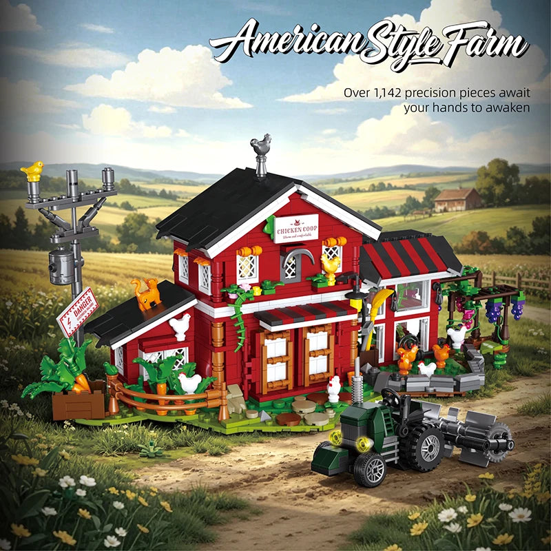 Western Ranch Building Blocks Set – Windmill Stable MOC 1142/1359pcs