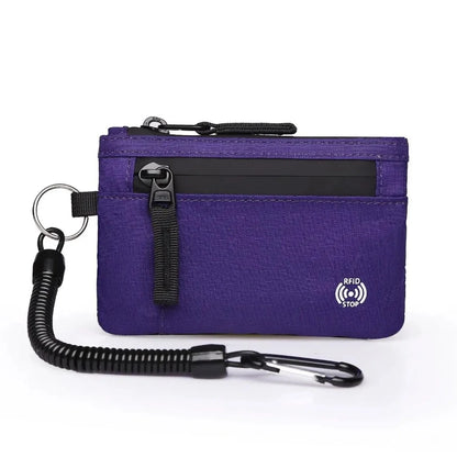 RFID Blocking Slim Wallet – Tactical Nylon Zipper Card Holder