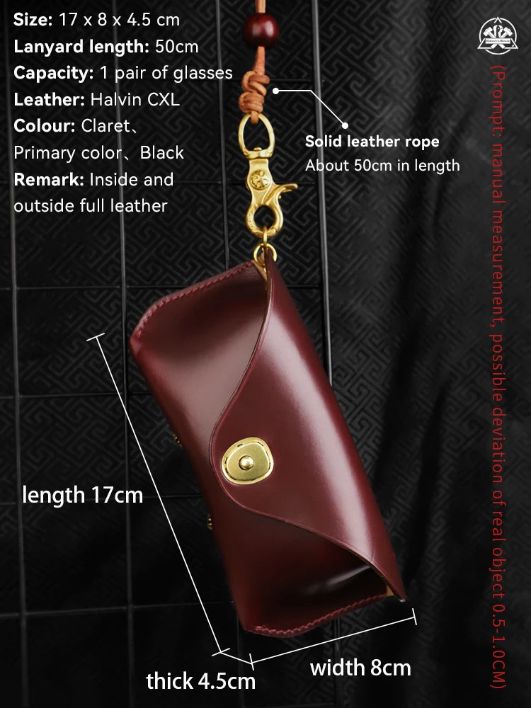 Handmade Genuine Leather Sunglasses Case for Men