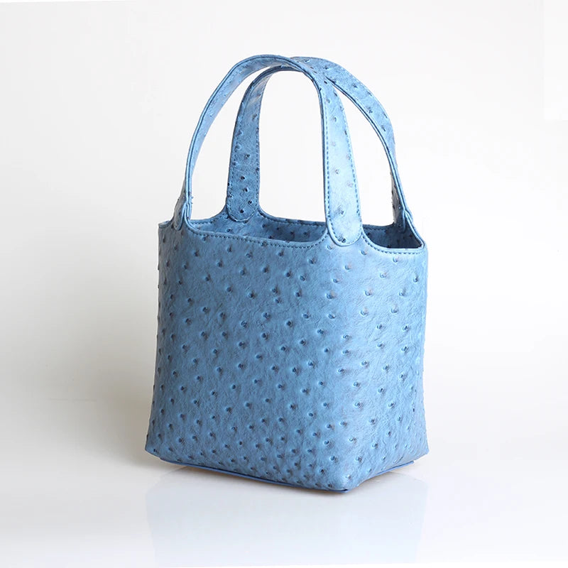 Women S Bag Bucket Bags Female Tote Hand Ladies Designer Luxury Ostrich Leather Shoulder Organizer