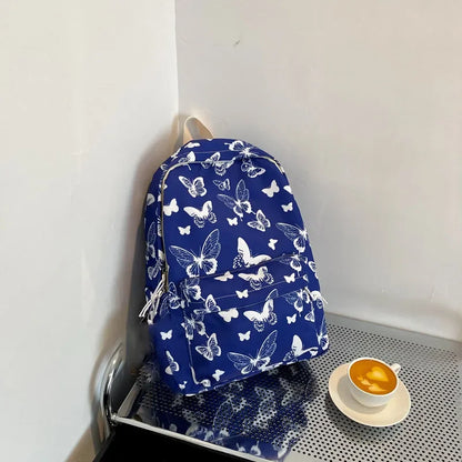 Butterfly Print Backpack – Women's Korean School & Travel Bag