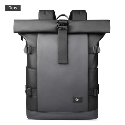 Roll-Top Travel Backpack – Expandable 15.6" Laptop Bag for Men