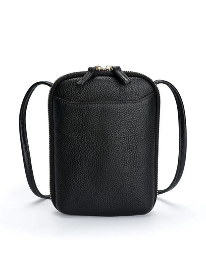 Genuine Leather Crossbody Bag for Women – Zipper Phone Purse