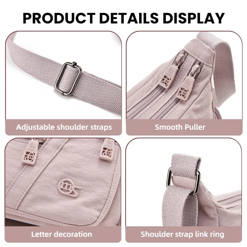 Multi-Pocket Crossbody Bag with Adjustable Strap