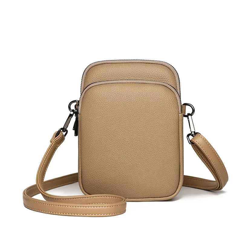 2025 New 100 Genuine Cowhide Women S Leather Mobile Phone Bag Crossbody Bags Designer Messenger