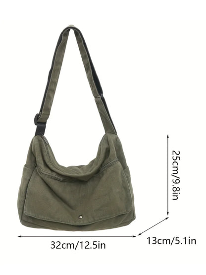 Large Canvas Hobo Crossbody Bag