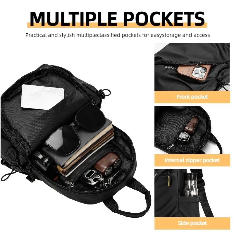Men's Waterproof Chest Bag – Minimalist Sling Crossbody