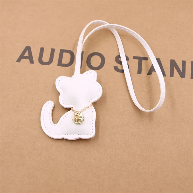 PU Leather Keychain Bag Charm Pendant – Cute Cat Star Design for Women