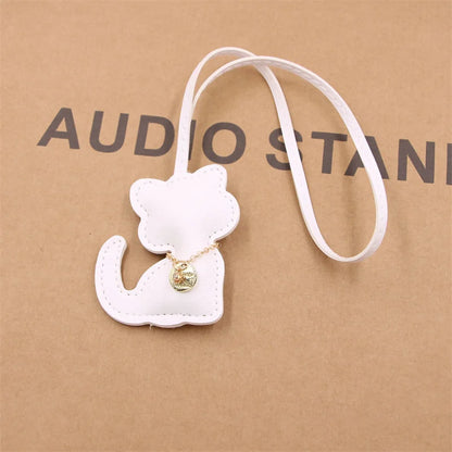 PU Leather Keychain Bag Charm Pendant – Cute Cat Star Design for Women
