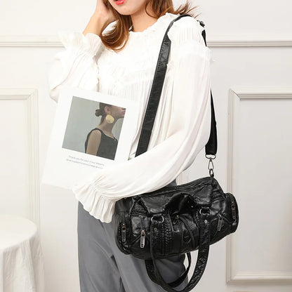 Y2K Punk Rivet PU Leather Tote Shoulder Bag for Women