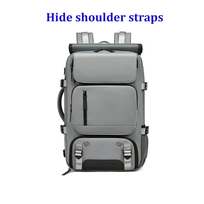 Waterproof 16" Laptop Backpack with Shoe Bag, Hidden USB Port & Hidden Shoulder Straps