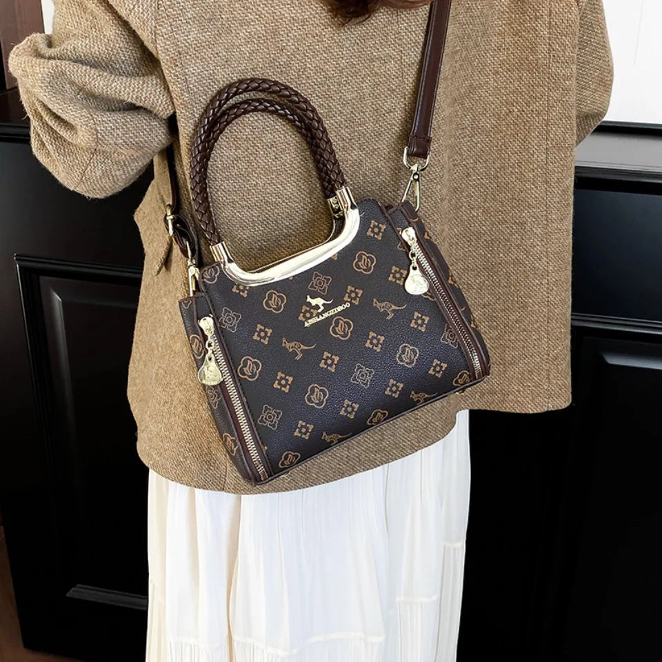 Vintage Crocodile-Embossed PU Leather Handbag – Women's Luxury Tote & Crossbody Bag
