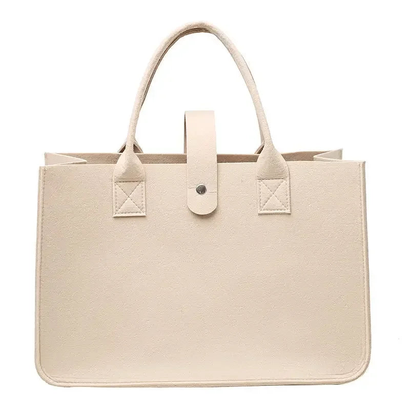 Large Capacity Felt Tote Bag for Women – Designer Woven Handbag