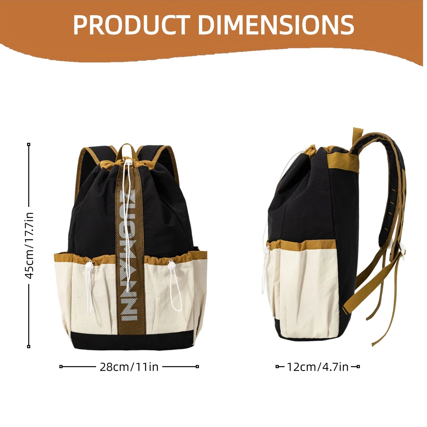 Drawstring Gym Backpack – Large Capacity Nylon Sports Sackpack