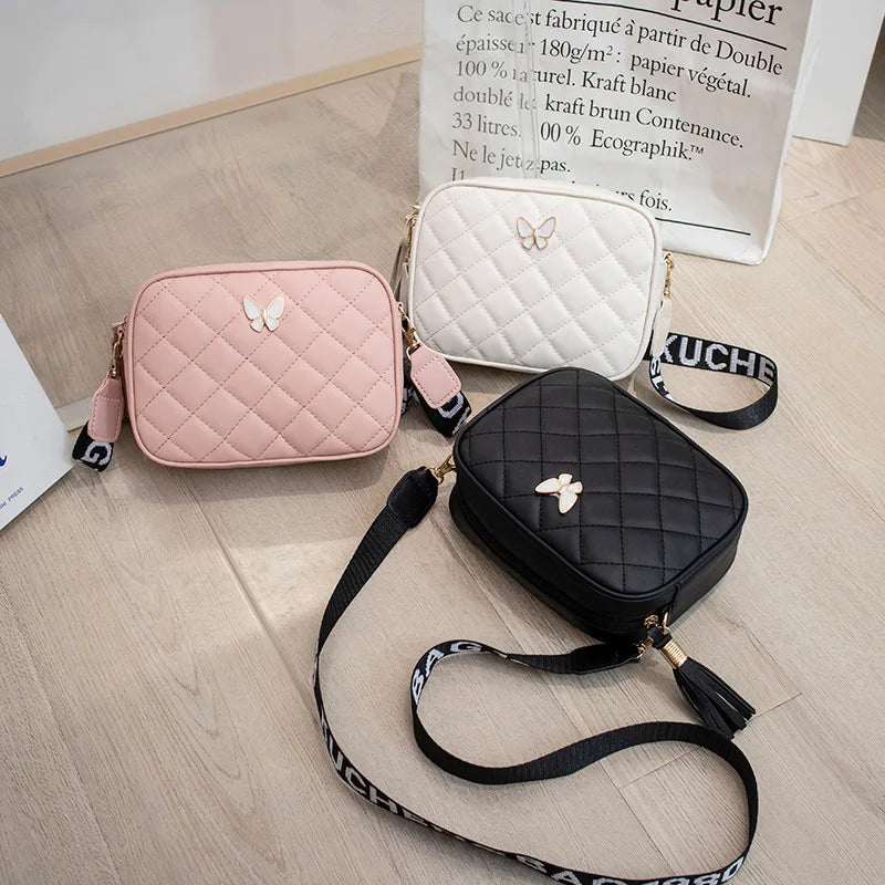 Diamond Pattern Quilted Crossbody Bag for Women