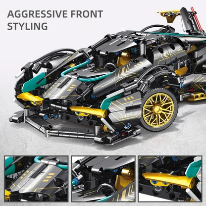 V12 Technical Racing Car Building Set – 1000 Pcs RC-Upgradeable
