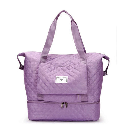 Large Capacity Weekender Bag with Shoe Compartment for Gym & Travel