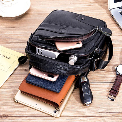 Men's Genuine Leather Crossbody Shoulder Bag