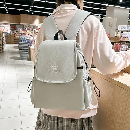 Waterproof Nylon Flip Backpack – Women's Travel & College Bookbag