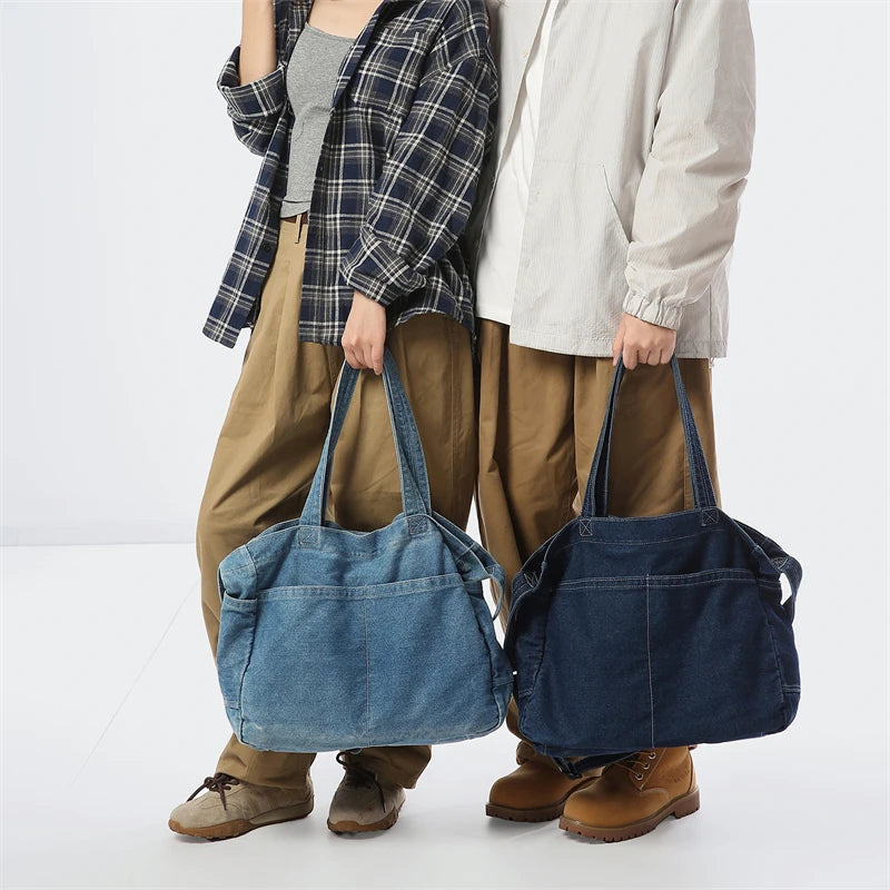 Denim Tote Bag for Women – Large Capacity Shoulder & Crossbody Bag