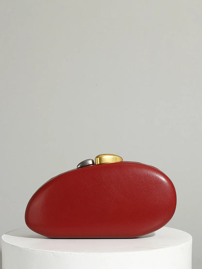 Shell Clutch Bag – Luxury PU Leather Lock Handbag with Chain Strap