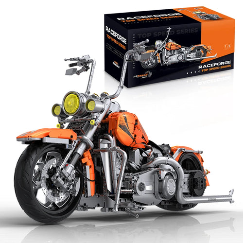 MOC Cruiser Motorcycle Building Block Set – 1:5 Scale, 2392 Pieces