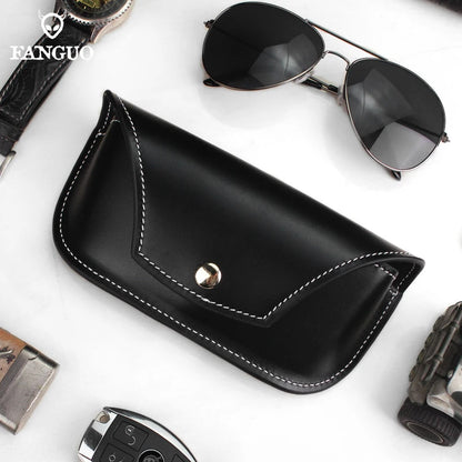 Genuine Leather Eyeglasses Case – Portable Sunglasses Holder for Men & Women