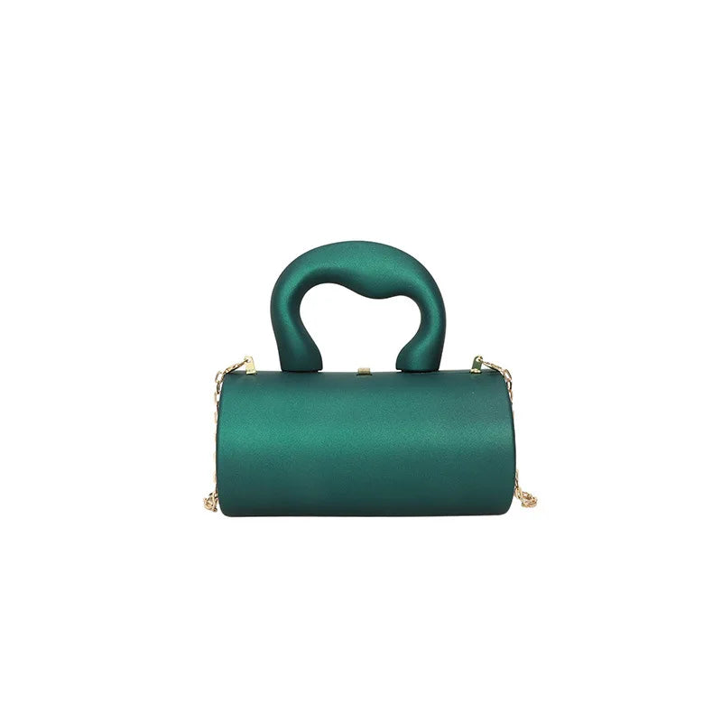 Acrylic Cylinder Clutch Purse – Luxury Evening Bag with Chain Strap