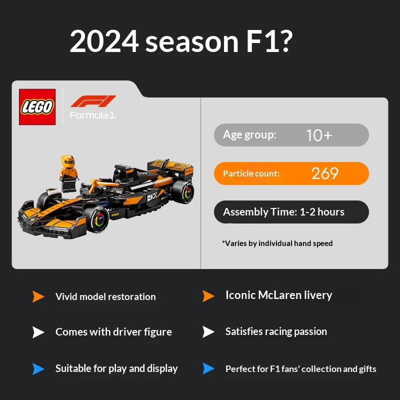 LEGO McLaren F1 77251 Race Car Building Set with Racing Driver Minifigure