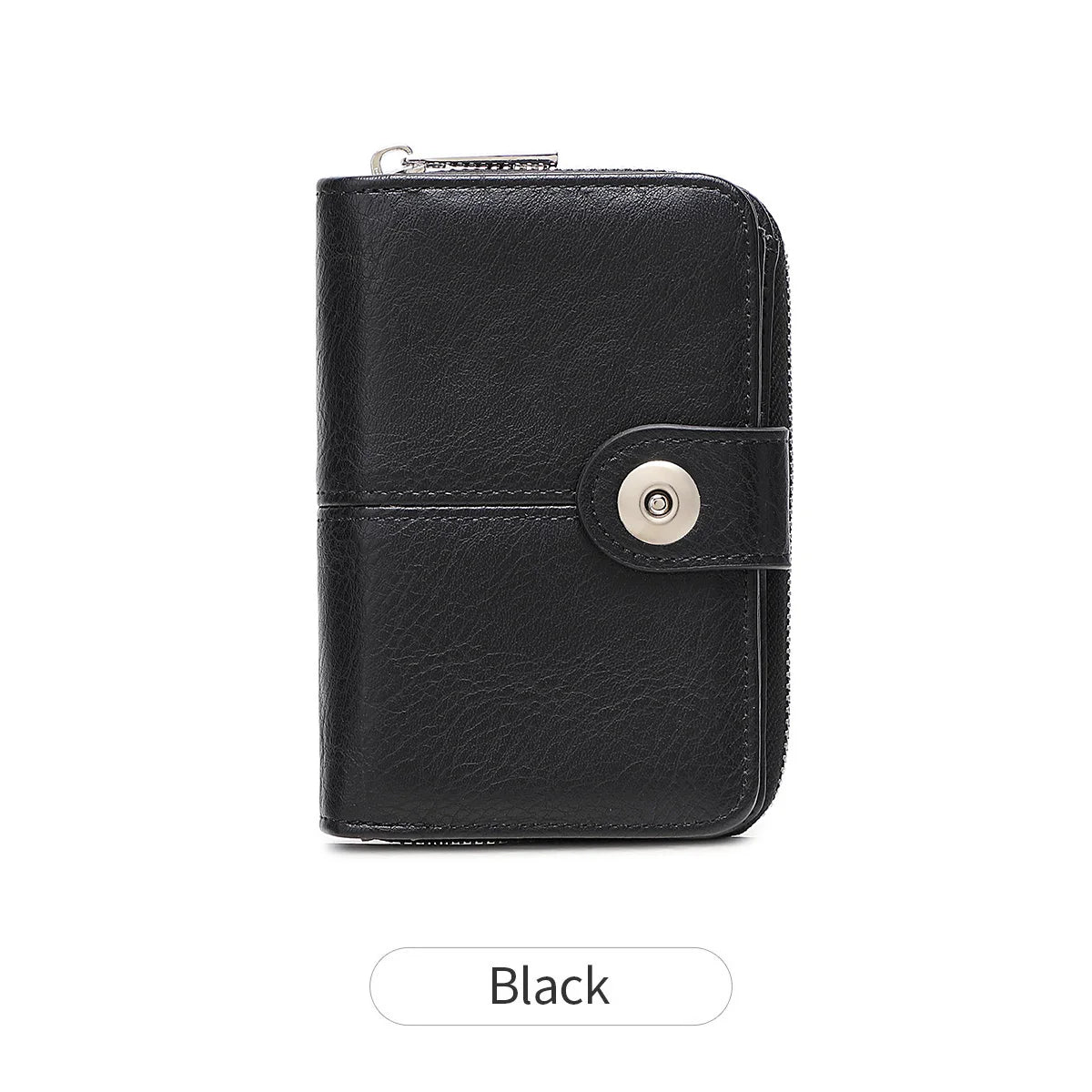 Women's RFID Blocking Short Wallet – Vintage Zipper Coin Purse & Card Holder