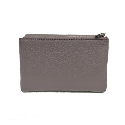 Genuine Leather Women's Short Wallet with Rainbow Interior