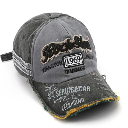 Retro Embroidery Baseball Cap – Washed Cotton Adjustable Hat