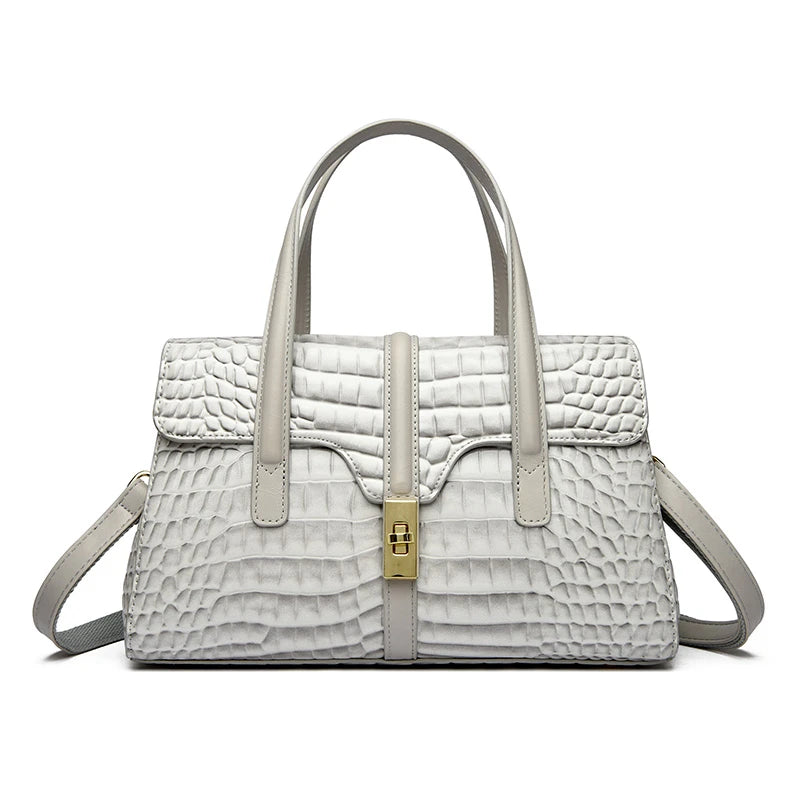 Luxury Tote Handbag for Women – Crocodile Patent Leather