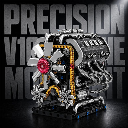 GT V10 Engine MOC Building Blocks – Motorized Technic Model