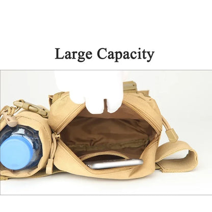 Tactical Waist Bag with Water Bottle Holder – Waterproof Fanny Pack