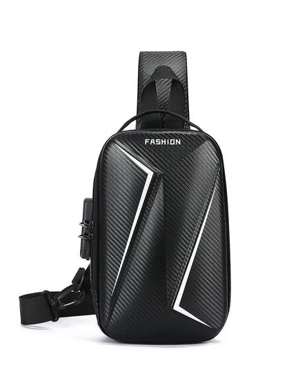 Hard Shell Sling Bag – Men's Multifunctional Crossbody with Password Lock