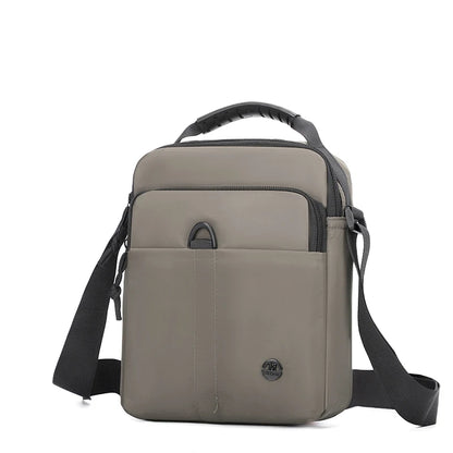 Men's Small Oxford Crossbody Bag with Top Handle & Zipper