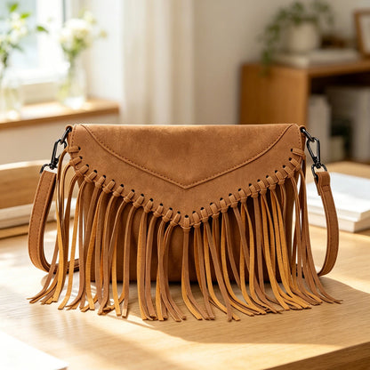 Bohemian Fringe Crossbody Bag – Women's Tassel Shoulder Bag