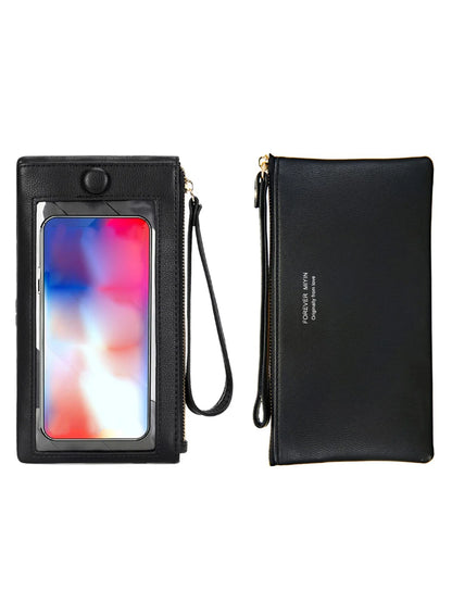 Slim Long Clutch Wallet & Phone Bag for Women – Zipper Wristlet