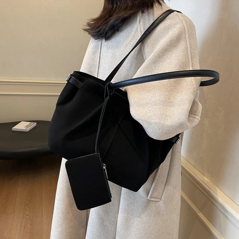 Large Capacity Tote Bag for Women – Luxury Shoulder Handbag with Coin Purse