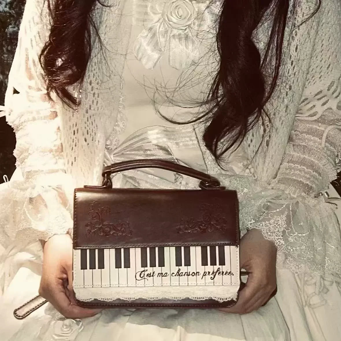 Piano Keyboard Crossbody Bag – Vintage Y2K Shoulder Bag for Women