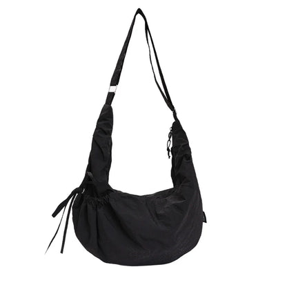 Lightweight Minimalist Lazy Style Large Capacity Crossbody Bag Solid Casual Korean Relaxed Commuter