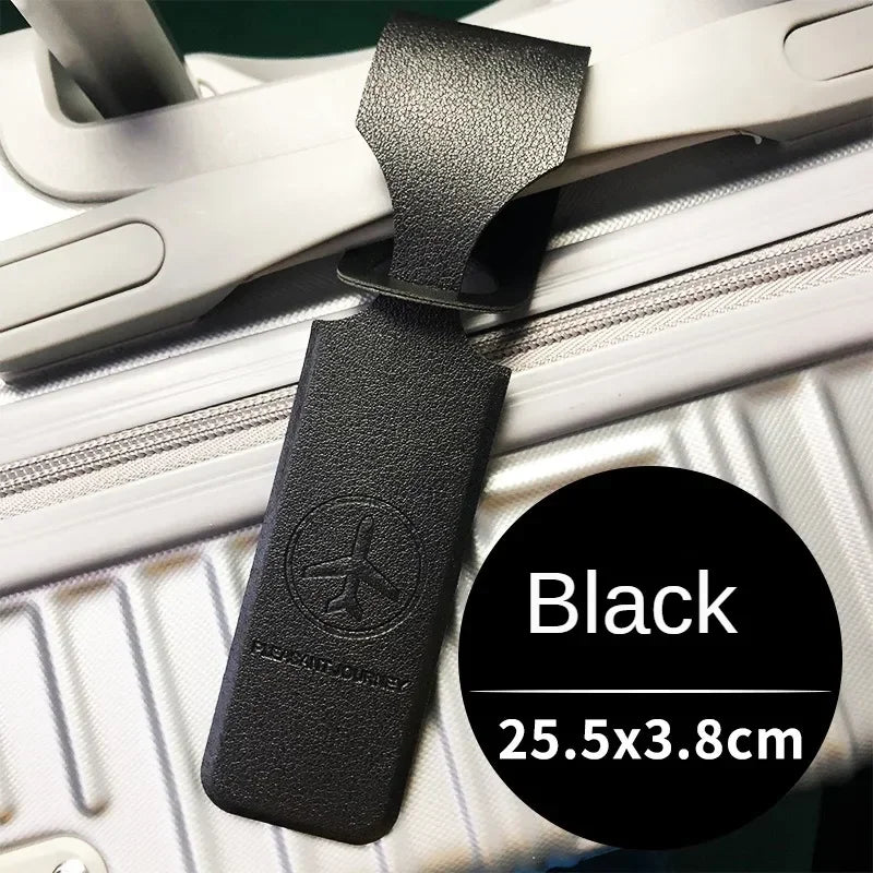PU Leather Luggage Tag with Name ID Address Label